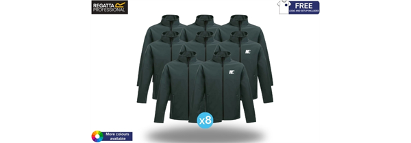 8x Regatta Ablaze Printable Soft Shell Jackets + Free Logo