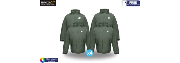 4x Waterproof Regatta Dover Jackets + Free Logo