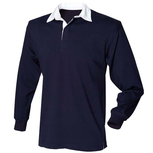 Kids long sleeve plain rugby shirt