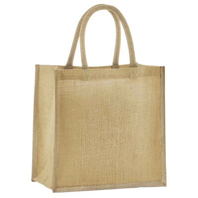 Natural starched jute mini gift bag Thumbnail