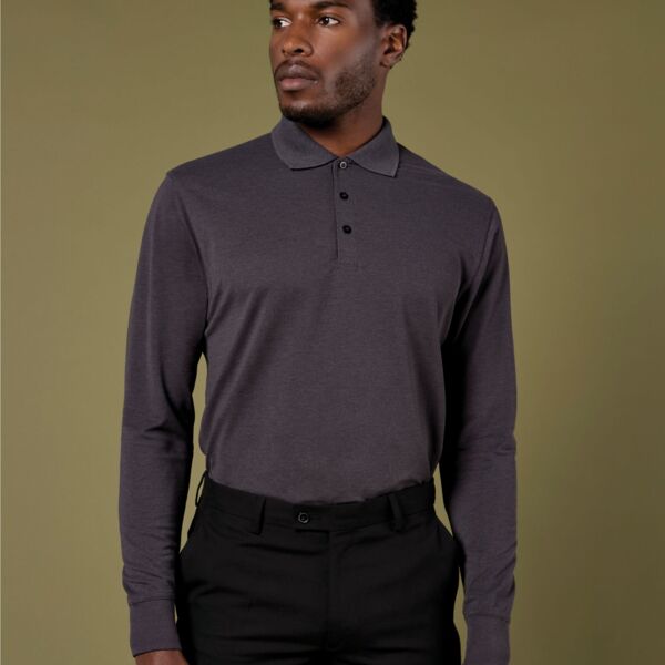Men's Long Sleeved Pique Polo Shirt Thumbnail