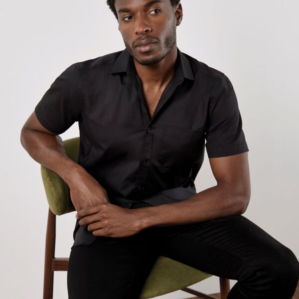 Tailored Fit Short Sleeve Poplin Shirt Thumbnail