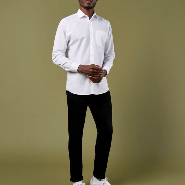 Tailored Fit Long Sleeve Poplin Shirt Thumbnail