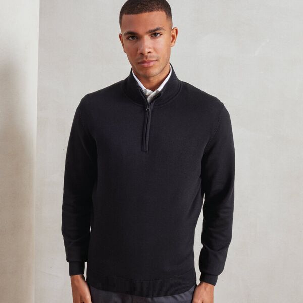 ¼ zip knitted sweater Thumbnail